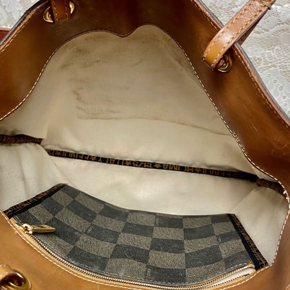 Authentic Fendi, Checkered Handbag Tote 13in x 13in - Picture 12 of 16